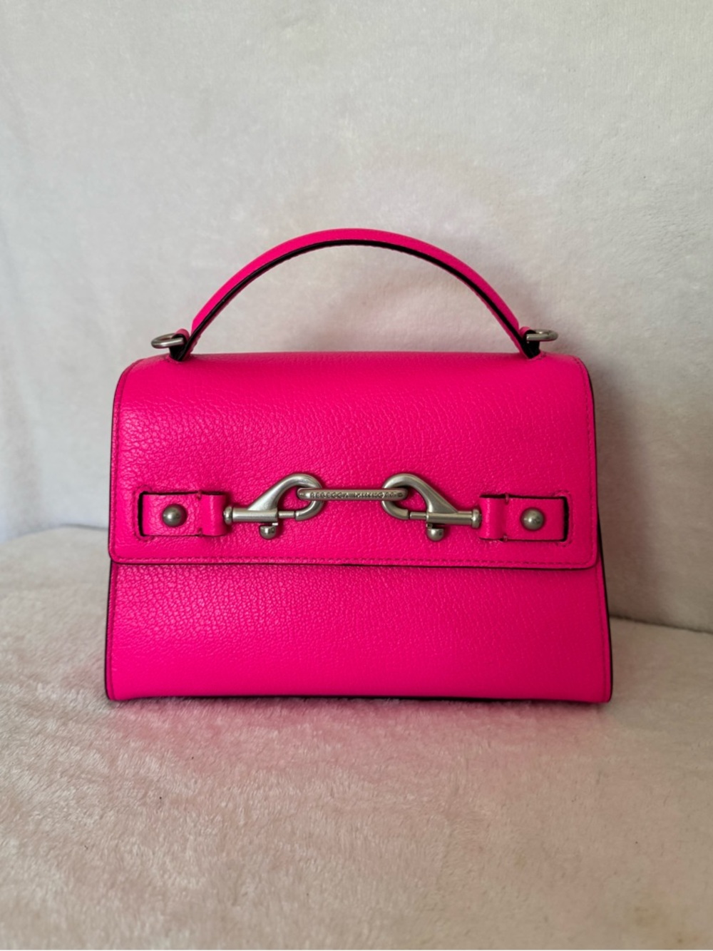 NEW Rebecca Minkoff Lou Flap Top Handle Satchel Crossbody pink